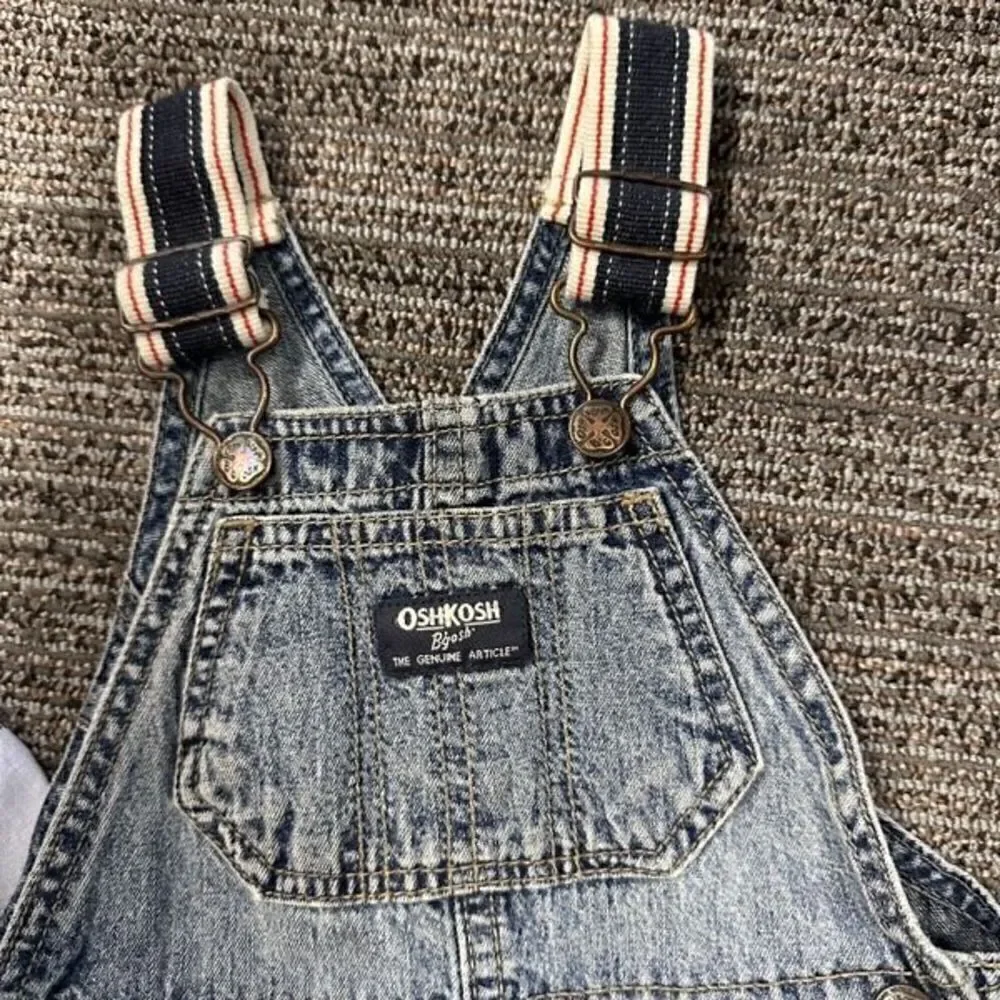 OshKosh B'Gosh Outfit Denim Overalls and Airplane Button Up